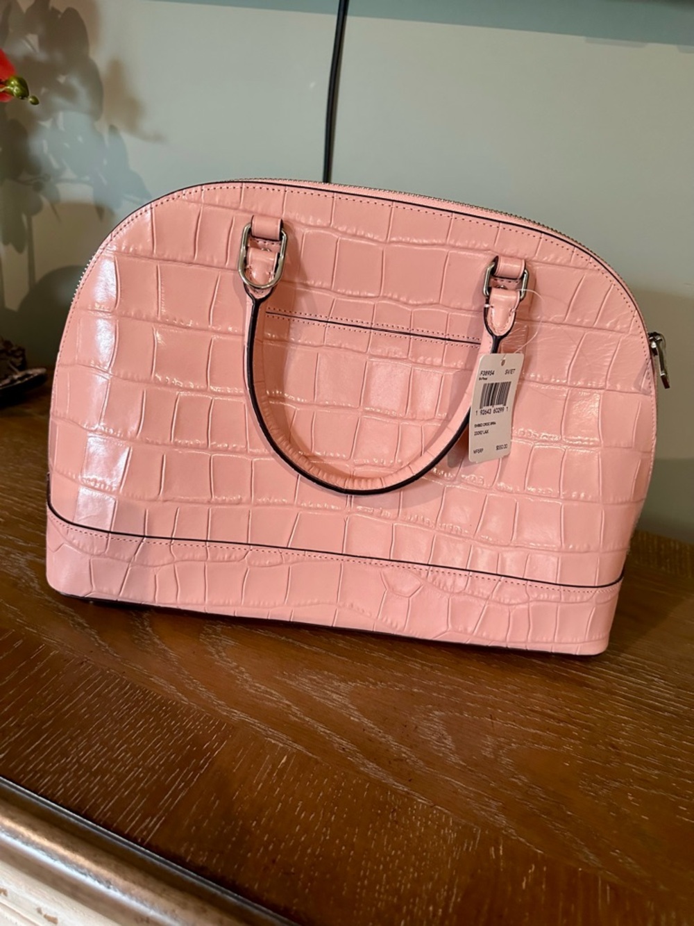 Coach Pink Crocodile Leather Satchel - Picture 3 of 6